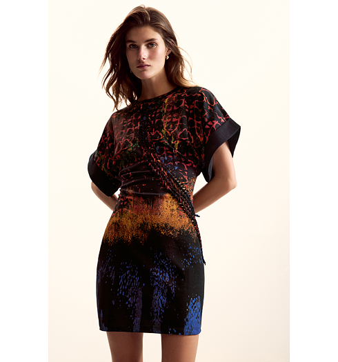 Dámské letní šaty DESIGUAL BETTLE Multicolor - DESIGUAL - 26SWVK13 9019 VEST BETTLE LACROIX