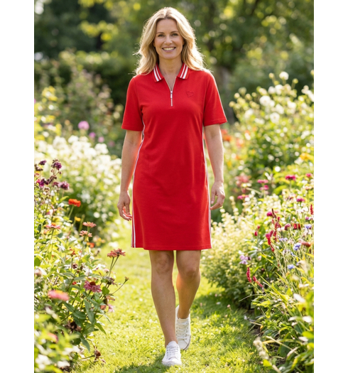 Dámské letní šaty HAJO D Polokleid Pique-Ware RV Červená - HAJO - 10873 373 D Polokleid Pique-Ware RV