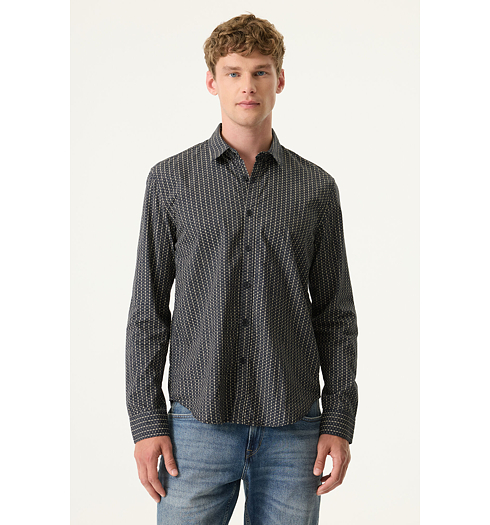 Pánská košile GARCIA mens shirt ls Modrá - GARCIA - O261080 6939 mens shirt ls