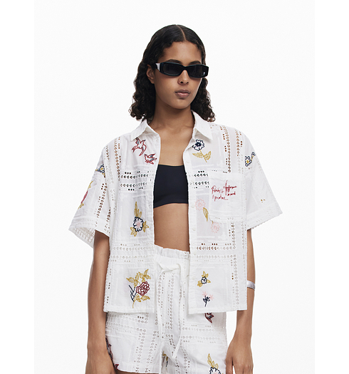 Dámská košile DESIGUAL MARTIN Bílá - DESIGUAL - 26SWCW30 1000 CAM MARTIN