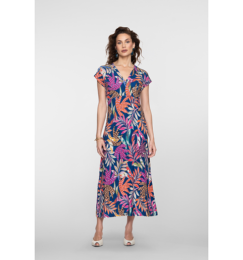 Dámské letní šaty Geisha Dress v-neck AOP Multicolor - Geisha - 67153-60 JANE 625 Dress v-neck sleeveless jersey AOP