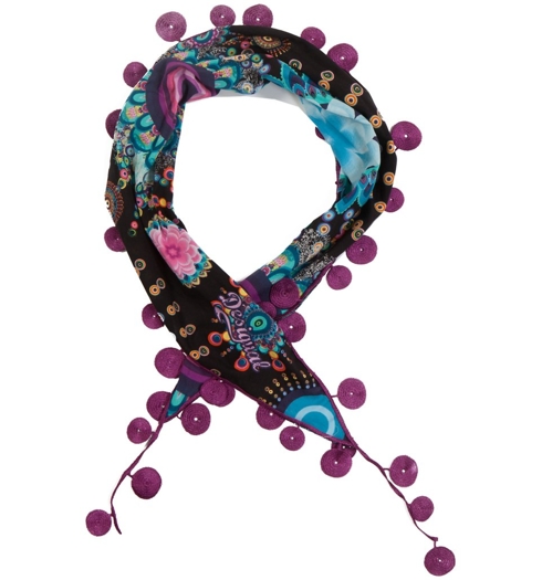 Dámský šátek DESIGUAL PANU TRIANGULO NIGHT 2000 NEGRO - DESIGUAL - 41W5748 2000 PANU_TRIANGULO NIGHT