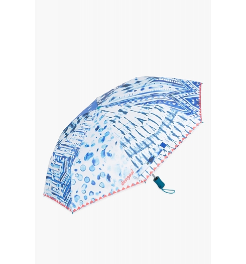 Dámský deštník DESIGUAL UMBRELLA BLUE PATCH 5000 NAVY - DESIGUAL - 72O9AA0 5000 UMBRELLA BLUE PATCH