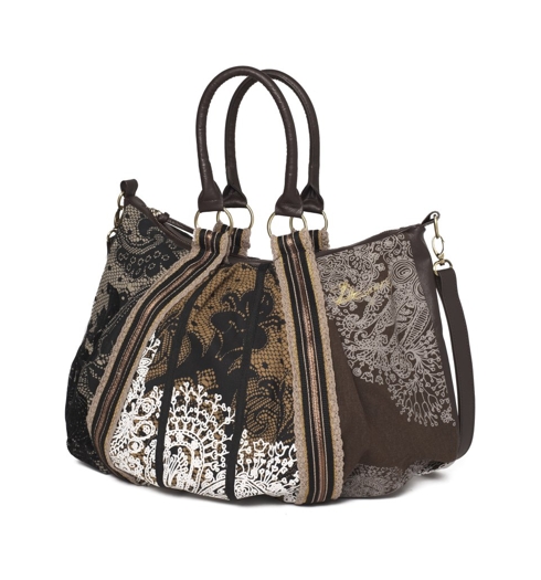 Dámská kabelka DESIGUAL 28X5057 6000 BOLS SACO PUNTILLA MARRO 6000 - DESIGUAL - 28X5057 6000 BOLS SACO PUNTILLA MARRO