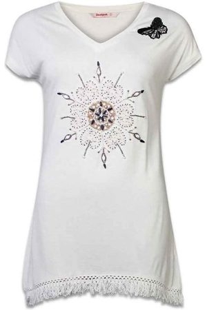 Dámské triko DESIGUAL GREEN 1020 HIELO - DESIGUAL - 72T2WF7 1020 TS GREEN