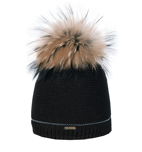 Dámská zimní čepice KERBO W BEZRE 020 černá+mýval - KERBO - W BEZRE 020