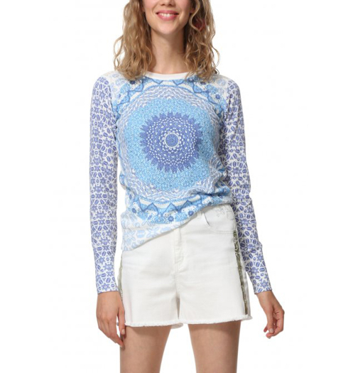 Dámský svetr DESIGUAL SORA 5205 STAR SAPHIRE - DESIGUAL - 19SWJFA9 5205 JERS_SORA