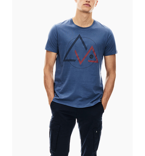 Pánské triko GARCIA mens T-shirt ss 2614 storm blue - GARCIA - S01002 2614 mens T-shirt ss