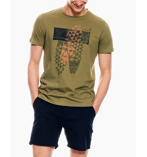Pánské triko GARCIA T-shirt 1808 Washed Army - GARCIA - P01201 1805