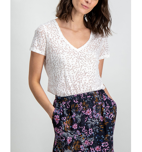 Dámské triko GARCIA T-SHIRT SS 53-off white - GARCIA - C90004 53 ladies T-shirt ss