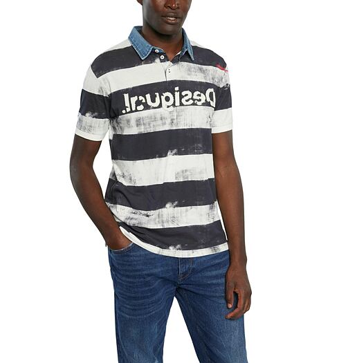 Pánská polokošile DESIGUAL JULIEN 5039 AZUL ARTICO - DESIGUAL - 21SMLK08 5039 POLO_JULIEN