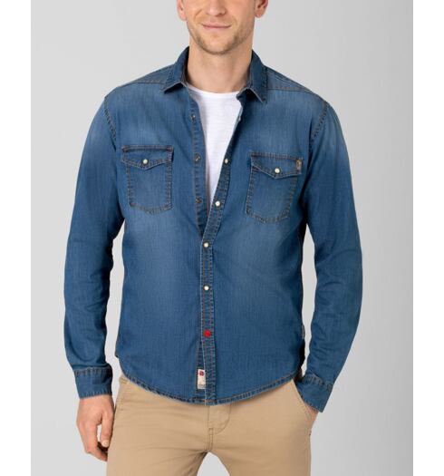 Pánská sportovní košile TIMEZONE Vintage Denim Shirt 3523 - Timezone - 23-10097-00-3005 3523 Vintage Denim Shir