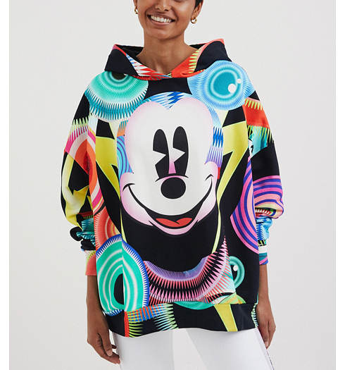 Dámská mikina DESIGUAL MICKEY PSICODELIC 2000 NEGRO - DESIGUAL - 22SWSK35 2000 SWEAT_MICKEY PSICODELIC