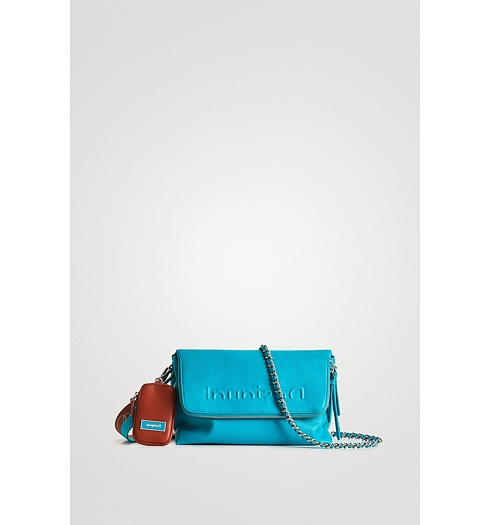 Dámská kabelka DESIGUAL HALF LOGO VENECIA 5013 TURQUOISE - DESIGUAL - 22SAXPAF 5013 BOLS_HALF LOGO VENECIA