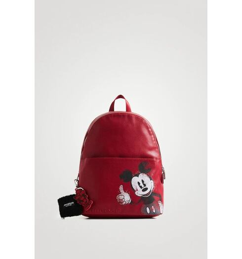 Dámský batůžek DESIGUAL MICKEY MOMBASA 2ZIPPERS 3000 carmine - DESIGUAL - 21WAKP41 3000 BACK_MICKEY MOMBASA 2ZIPPE