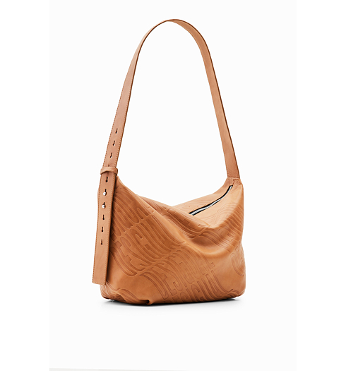 Dámská kabelka DESIGUAL LOGORAMA LEATHER DOVER 6002 BROWN - DESIGUAL - 23SAXL01 6002 BOLS LOGORAMA LEATHER DOVE