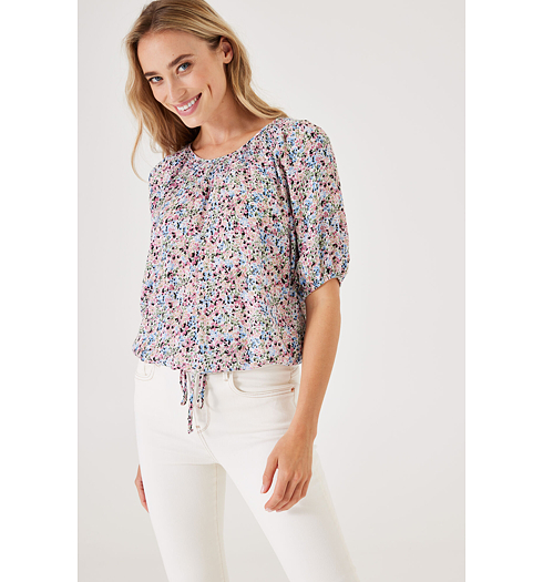 Dámská halenka GARCIA C30036 53 ladies shirt ss 53 off white - GARCIA - C30036 53 ladies shirt ss