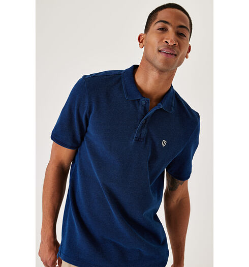 Pánské polo GARCIA mens polo ss 1050 indigo - GARCIA - Z1104 1050 mens polo ss