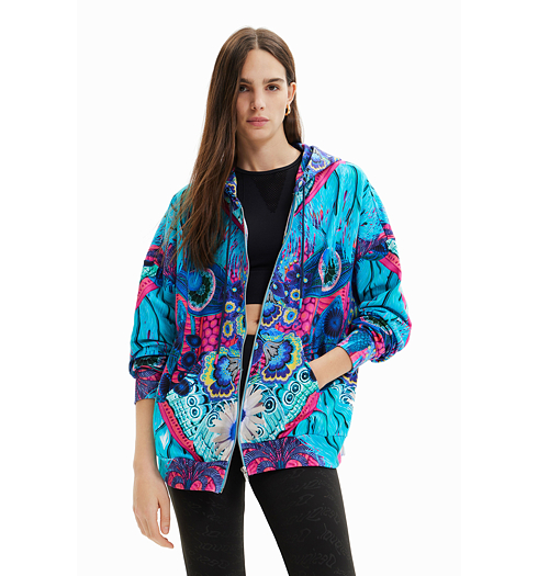 Dámská mikina DESIGUAL EDIMBURGO-LACROIX 5013 BLUE - DESIGUAL - 23SWSK34 5013 SWEAT EDIMBURGO-LACROIX