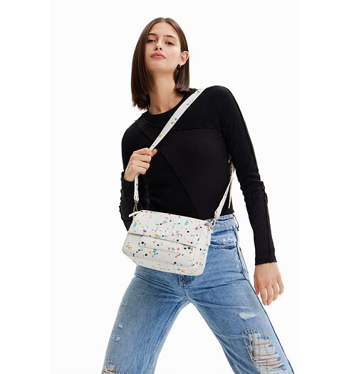 Dámská kabelka DESIGUAL NEON ART  PUKHET MINI 1001 WHITE - DESIGUAL - 23SAXP92 1001 BAG NEON ART  PUKHET MINI