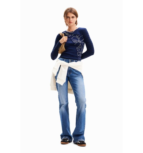 Dámské triko DESIGUAL 24SWTK70 5000 TS_BOSTON 5000 BLUE - DESIGUAL - 24SWTK70 5000 TS_BOSTON