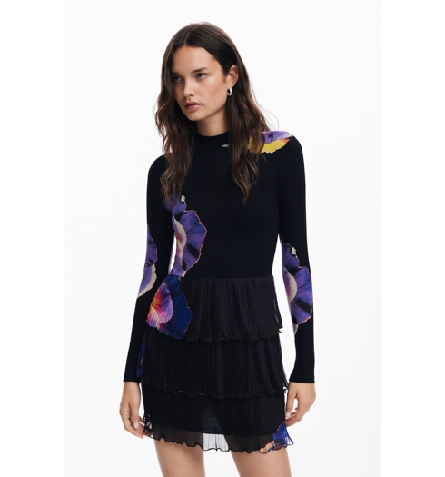 Dámské šaty DESIGUAL 24WWVK34 2000 VEST PENSEE LACROIX 2000 BLACK - DESIGUAL - 24WWVK34 2000 VEST PENSEE LACROIX
