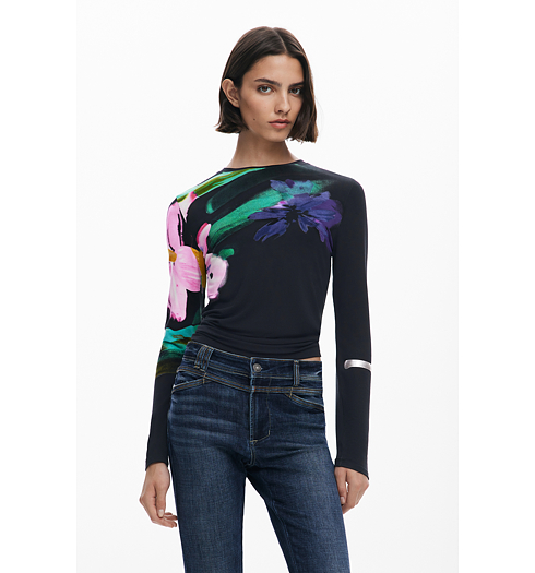 Dámské triko DESIGUAL 25WWTK32 2000 TS LENA 2000 BLACK - DESIGUAL - 25WWTK32 2000 TS LENA