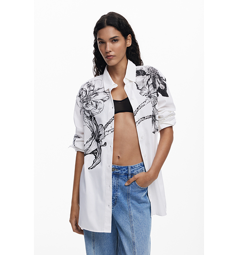 Dámská košile DESIGUAL 25WWCW07 1000 CAM BYN LACROIX 1000 WHITE - DESIGUAL - 25WWCW07 1000 CAM BYN LACROIX