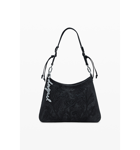 Dámská kabelka DESIGUAL 25WAXP40 2000 BAG ROMEO FLORAL TOTAL BLACK MANAOS 2.0 2000 BLACK - DESIGUAL - 25WAXP40 2000 BAG ROMEO FLORAL TOTAL BLACK MANAOS 2.0