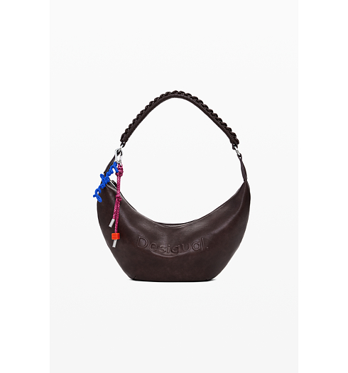 Dámská kabelka DESIGUAL 25WAXPAX 6009 BAG HALF LOGO ZANTE CHOCO 6009 BROWN - DESIGUAL - 25WAXPAX 6009 BAG HALF LOGO ZANTE CHOCO