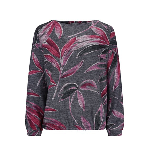 Dámská halenka HAJO D Shirt Blätterdruck 1/1 Šedá - HAJO - 10622 709 D Shirt Blätterdruck