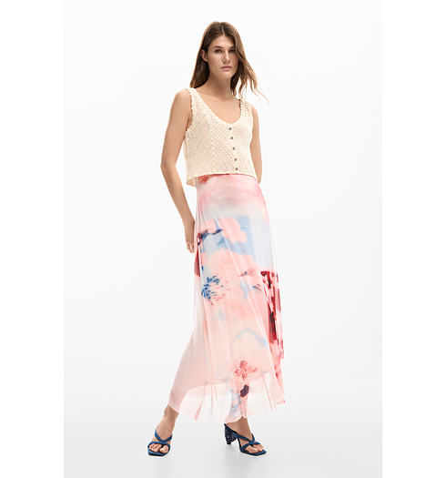 Dámské letní šaty DESIGUAL FRIDA Růžová - DESIGUAL - 26SWVK31 3049 VEST FRIDA