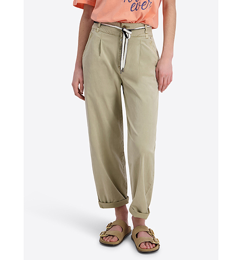 Dámské kalhoty TIMEZONE LouTZ Loose Cropped Béžová - Timezone - T1 60179.1183-66 06022 Loose LouTZ Cropped