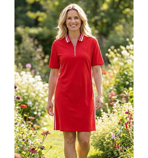 Dámské letní šaty HAJO D Polokleid Pique-Ware RV Červená - HAJO - 10873 373 D Polokleid Pique-Ware RV