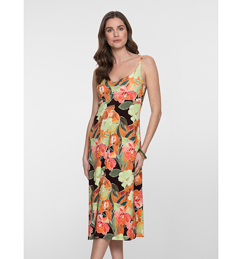 Dámské letní šaty Geisha Dress long AOP Multicolor - Geisha - 67151-60 NOËLLE 220 Dress long spaghetti jersey AOP
