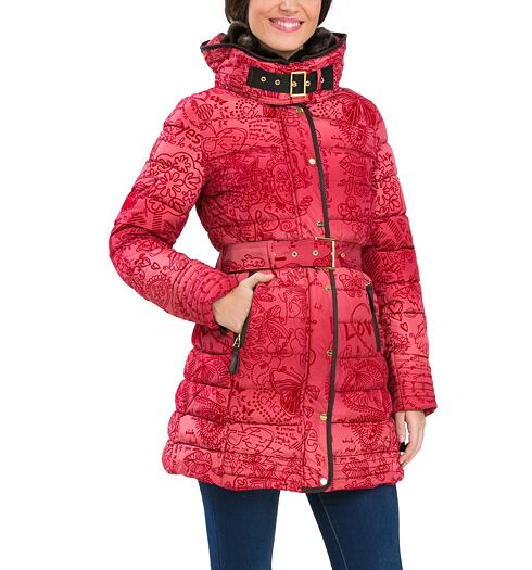 Dámský zimní kabát DESIGUAL ABRIG_ALETHEA 3007 BORGO?A - DESIGUAL - 57E29N8 3007 ABRIG_ALETHEA