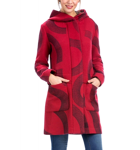 Dámský zimní kabát DESIGUAL CHAQ MARIA 3007 BORGOŇA - DESIGUAL - 57E29J9 3007 CHAQ_MARIA