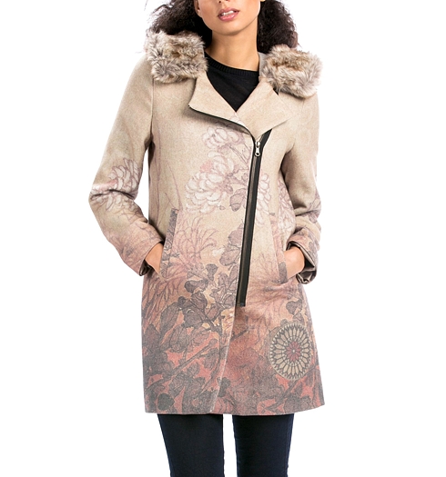 Dámský zimní kabát DESIGUAL ABRIG NAUSSICA 6000 marron - DESIGUAL - 57E29Q8 6000 ABRIG_NAUSSICA