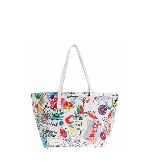 Dámská kabelka DESIGUAL BOLS SAN FRANCISCO SWEET 1000 BLANCO - DESIGUAL - 61X50E7 1000 BOLS_SAN FRANCISCO SWEET