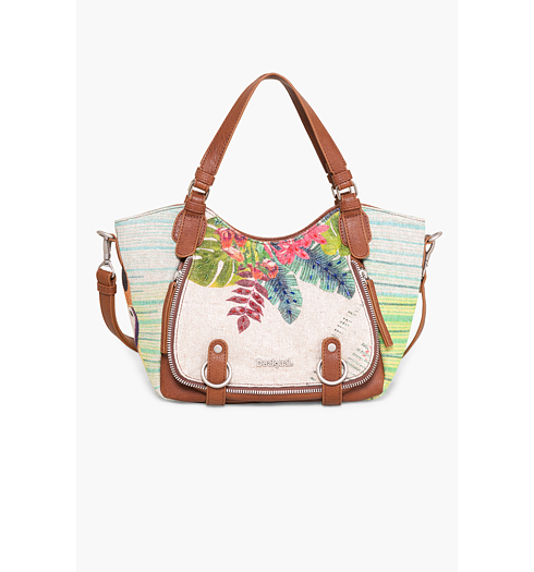 Dámská kabelka DESIGUAL ROTTERDAM TROPICAL FLY 1003 MARFIL - DESIGUAL - 74X9EJ5 1003 BOLS ROTTERDAM TROPICAL FLY