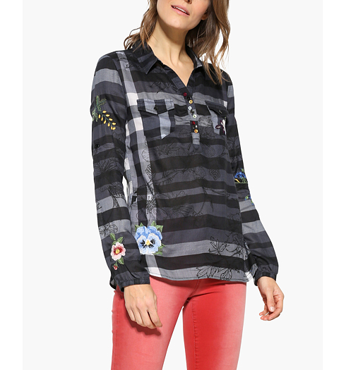 Dámská halenka DESIGUAL LAURA ILLA 5000 NAVY - DESIGUAL - 17WWBW00 5000 BLUS_LAURA ILLA