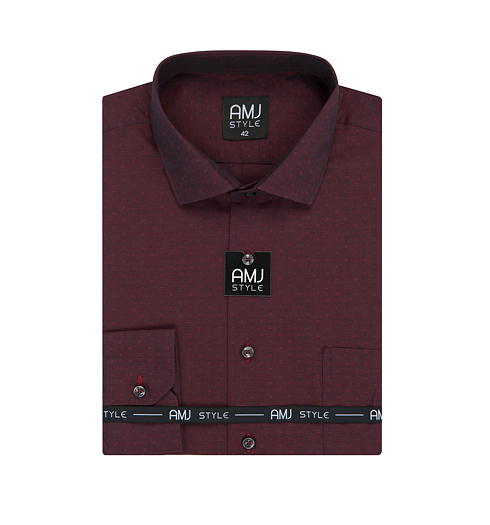 Košile společenská AMJ KOšILE VD 948 948 bordo vzorovaná - AMJ KOšILE - VD 948