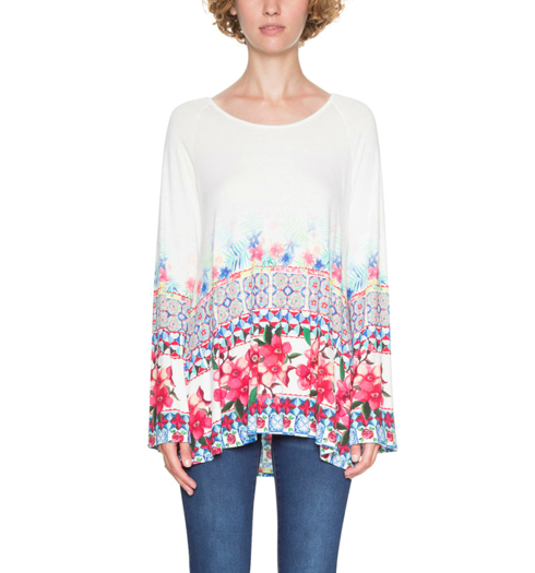 Dámská halenka DESIGUAL VIENNA 1000 BLANCO - DESIGUAL - 18SWTKG9 1000 TS_VIENNA