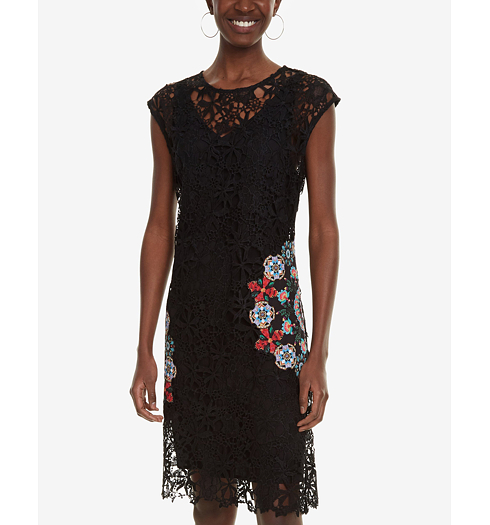 Dámské šaty DESIGUAL MALPASO 2000 NEGRO - DESIGUAL - 19SWVW99 2000 VEST_MALPASO