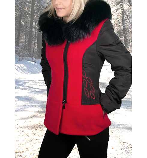 Dámská bunda MARLENE ML PATRIKA černá-červená - Marlene - ML PATRIKA black-red liška