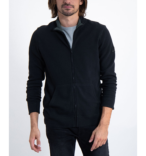 Pánská mikina GARCIA mens sweat cardigan 60 black - GARCIA - J91214 60 mens sweat cardigan