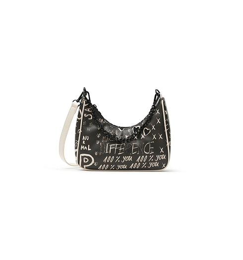 Dámská kabelka DESIGUAL HANSMADE MEDLEY 2000 NEGRO - DESIGUAL - 21SAXP67 2000 BOLS_HANSMADE MEDLEY