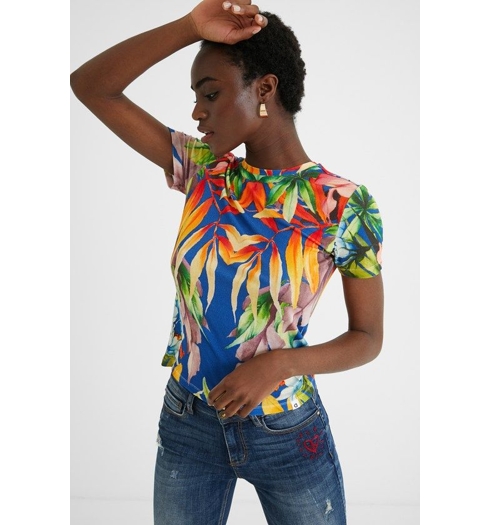 Dámské triko DESIGUAL TROPIC 5000 - DESIGUAL - 21SWTKXN 5000 TS TROPIC