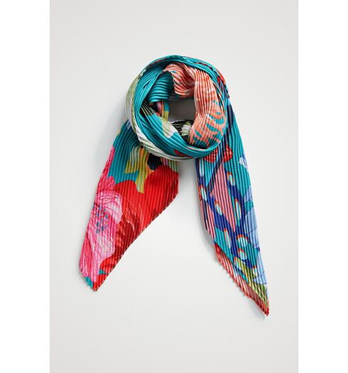 Dámský šátek DESIGUAL BEACH CARRE 5013 TURQUOISE - DESIGUAL - 22SAWA55 5013 FOU_BEACH CARRE