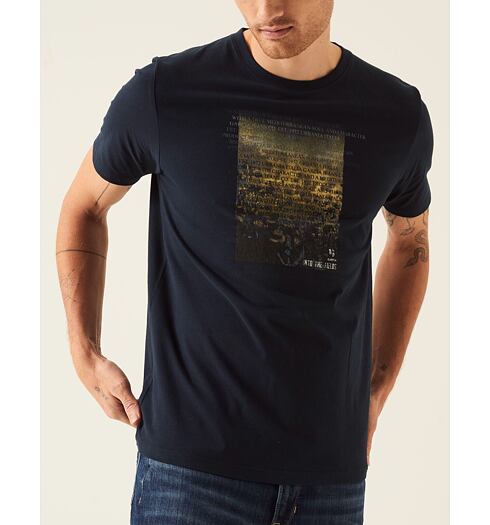 Pánské triko GARCIA mens T-shirt ss 292 dark moon - GARCIA - O21002 292 mens T-shirt ss
